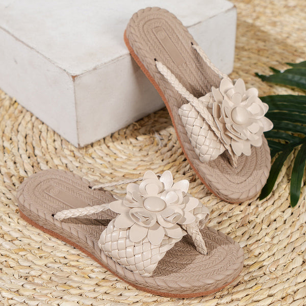 Blossom - Modische flache Damen-Sandalen mit Blumen