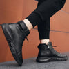 NoirStrider™ |  Schwarze Warme Lederstiefel