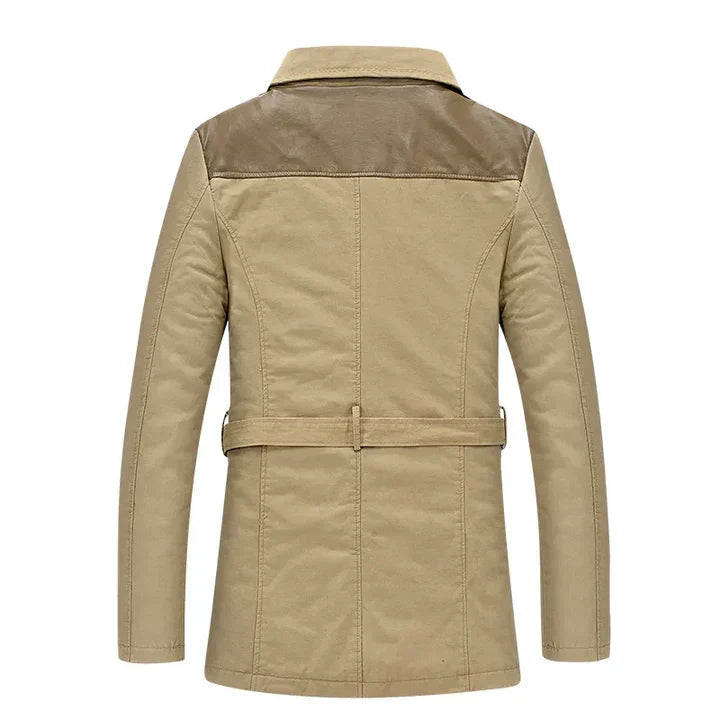 Atlas - Langer trenchcoat mit taillengürtel für herren