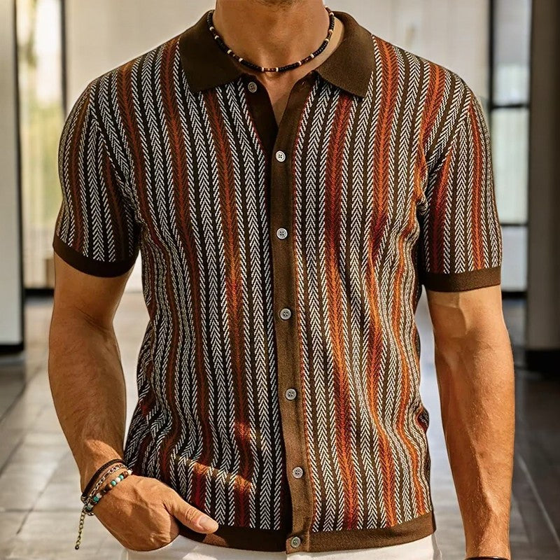 Herren Umweltfreundliches Button-Down-Hemd mit Fischgrätmuster