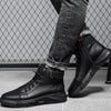 Grace - Schwarze Stiefel Warme Lederstiefel