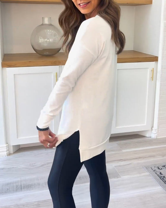 Elise - Einfarbiges top mit langen armeln