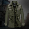 Atlas - Langer trenchcoat mit taillengürtel für herren