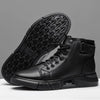 NoirStrider™ |  Schwarze Warme Lederstiefel