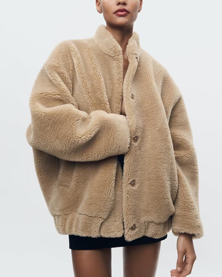 Christina - Weiche teddybärjacke für damen
