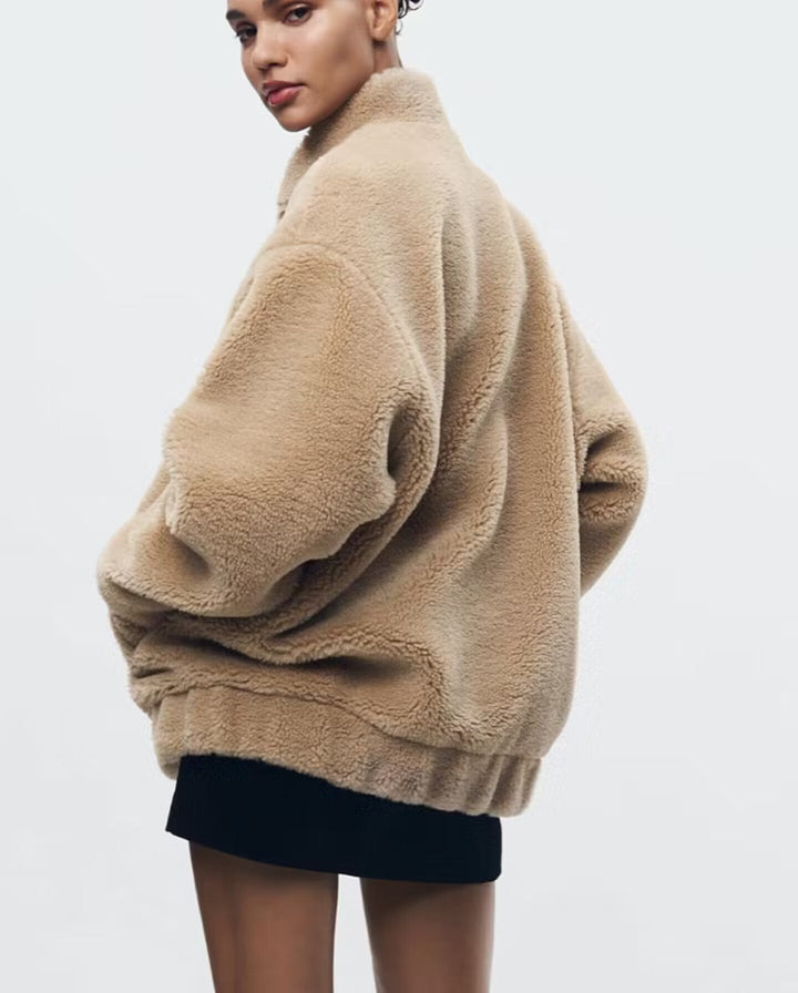 Christina - Weiche teddybärjacke für damen