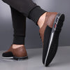 Herren-Lederschuhe mit Brogue-Verzierung und Gummisohle