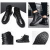 Grace - Schwarze Stiefel Warme Lederstiefel
