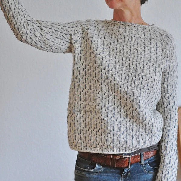Carla - eleganter grauer pullover mit bootsausschnitt