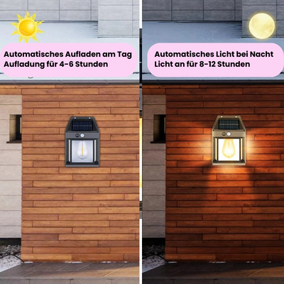 SunLuxe™ | Solar-Wandleuchte für draußen