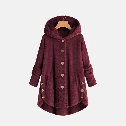 Jasmina - Teddyjacke Mit Knöpfen Und Kapuze