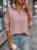 Yvonne  - Schicker gerippter Pullover mit halbem Reißverschluss