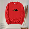 Pearl - Bequemes damen sweatshirt mit schwarzem katzenprint