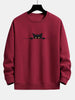 Paul - Relaxed Fit Sweatshirt Mit Schwarzem Katzen-Print
