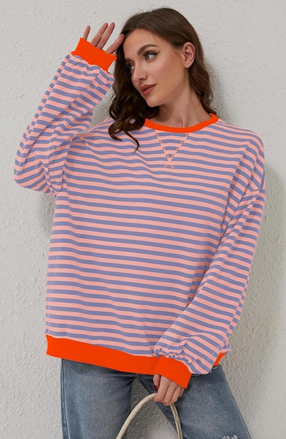 Kimora - Ubergroßer kuscheliger pullover mit streifen