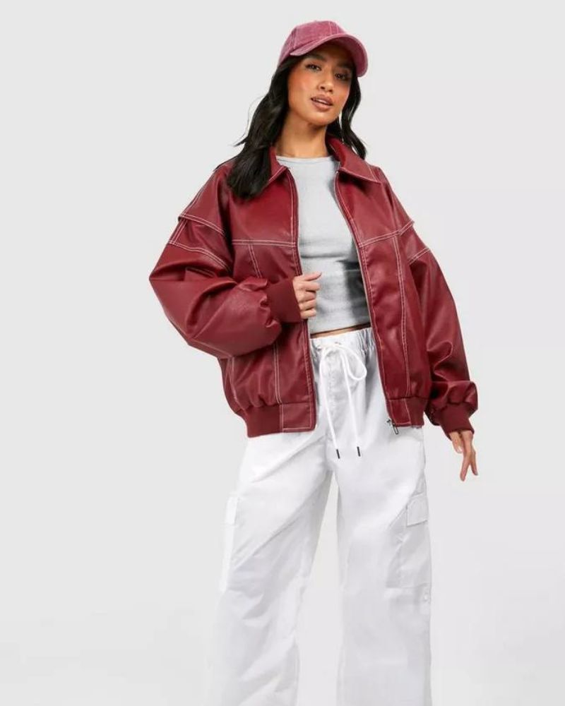 Sydney - Bomberjacke aus Leder für Damen