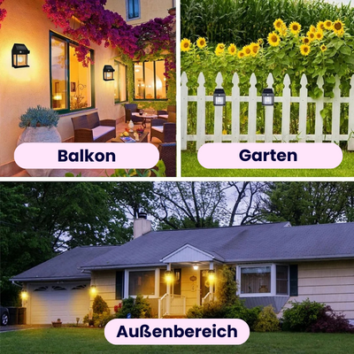 SunLuxe™ | Solar-Wandleuchte für draußen