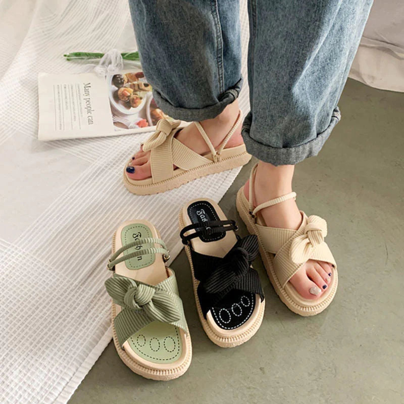 Senna-Sandalen - Elegante Schleifensandalen mit Plateausohle für Frauen