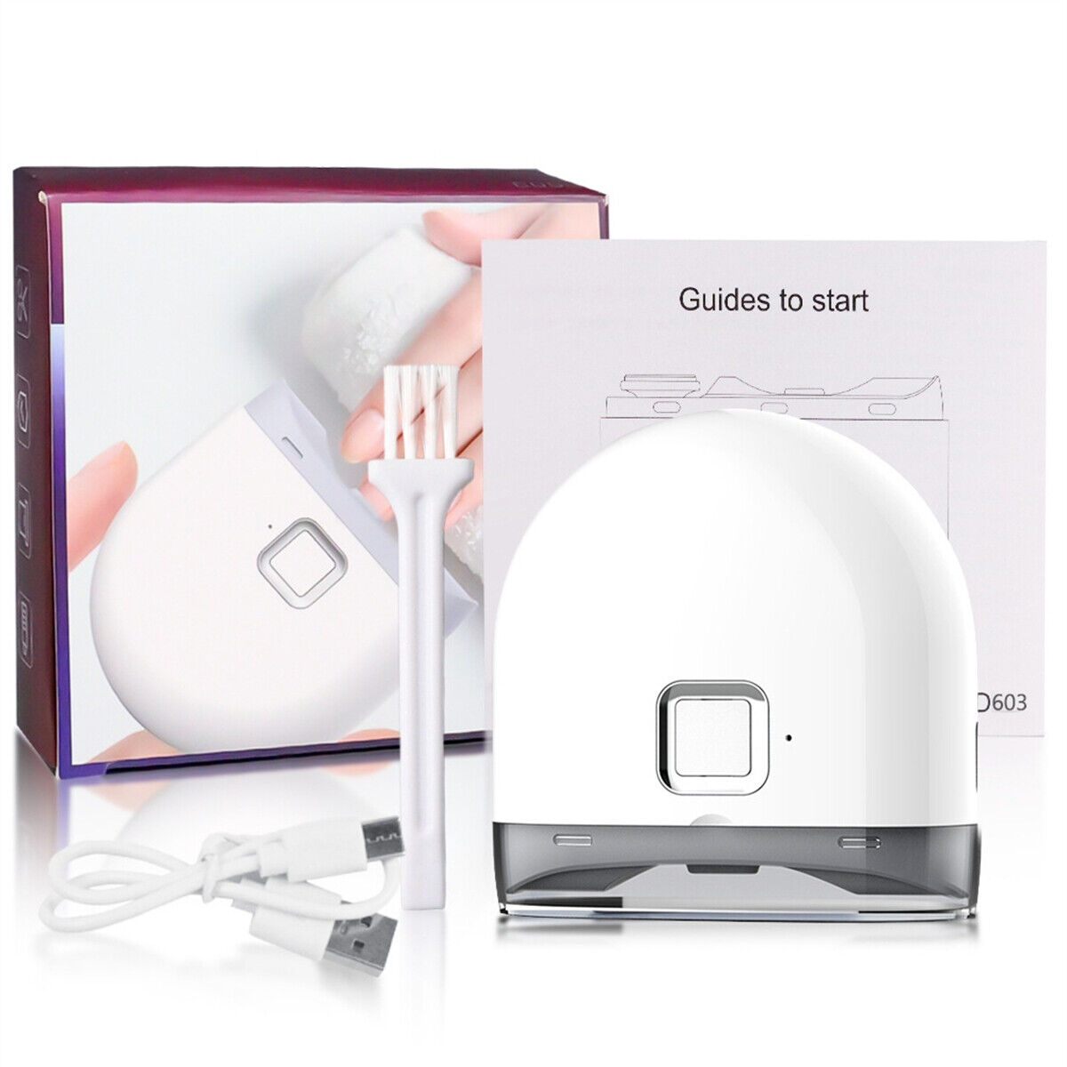 Elektrischer Nagelknipser mit Staubsaugerfunktion und LED-Licht