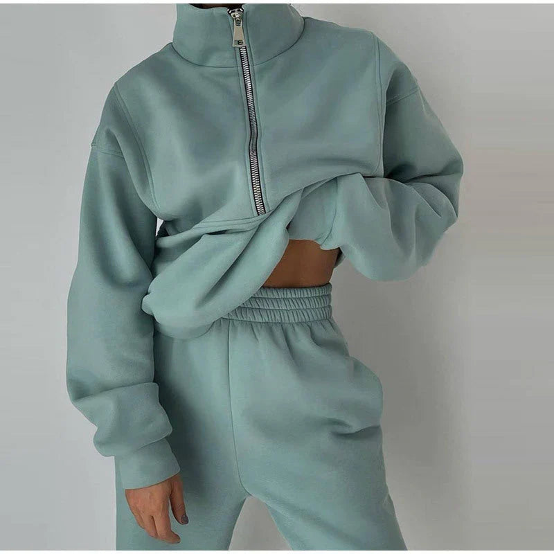 Katherine - Sweatshirt und hose für damenbekleidung mit reißverschluss