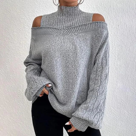 Beate - elegantes longsleeve mit überschnittenen schultern