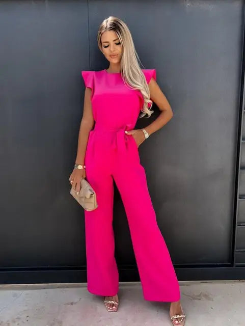 Katja - Eleganter Jumpsuit mit Rüschenärmeln