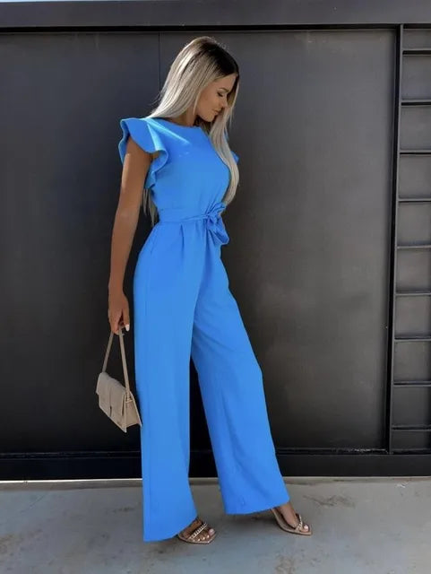 Katja - Eleganter Jumpsuit mit Rüschenärmeln