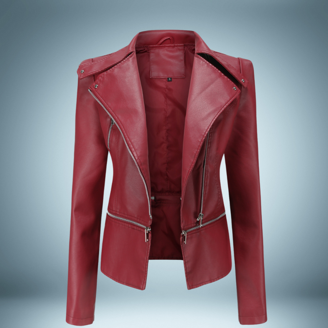Lottie - Lederjacke mit offenem kragen