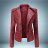 Lottie - Lederjacke mit offenem kragen