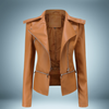 Lottie - Lederjacke mit offenem kragen