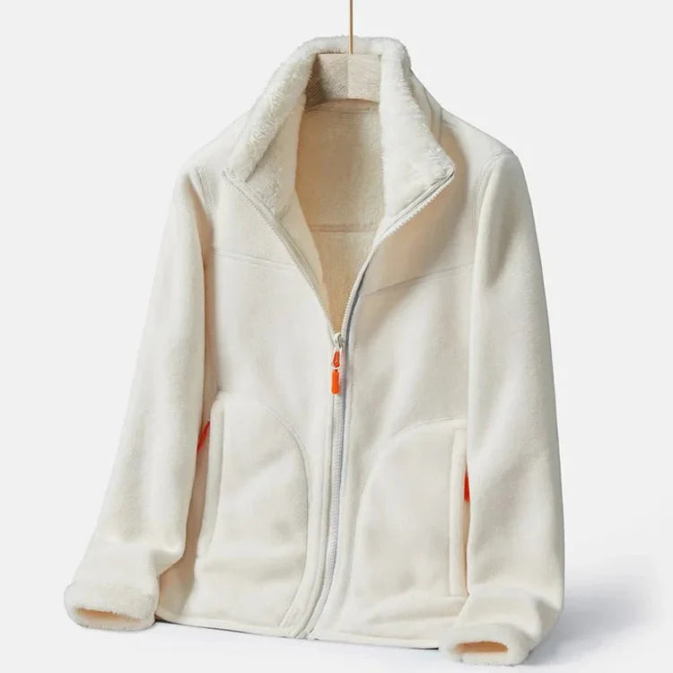 Carla  - zweireihige warme fleecejacke für frauen