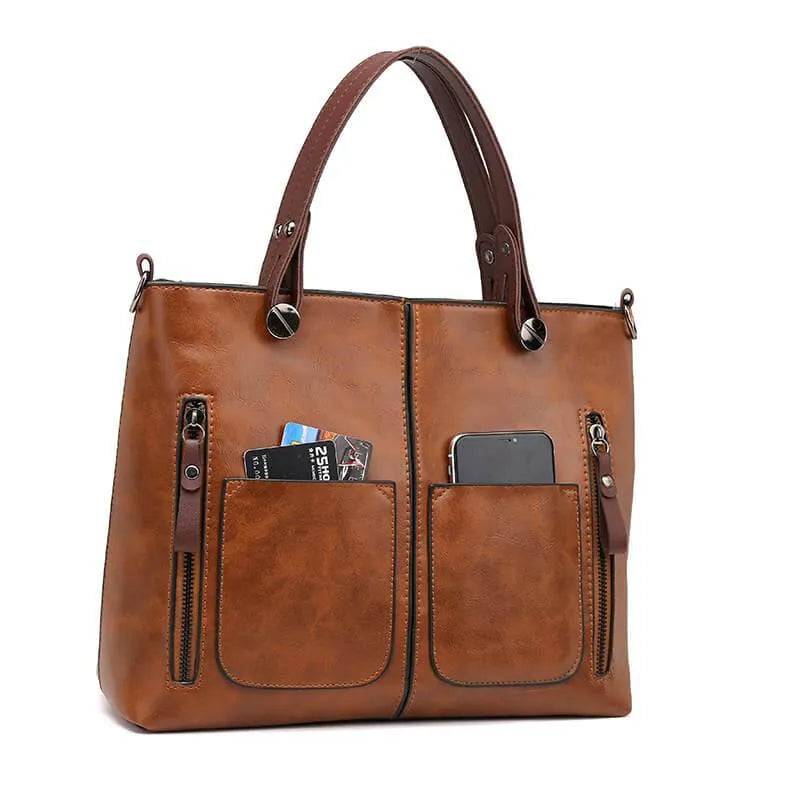 ClassicCarry - Retro Leder Umhängetasche