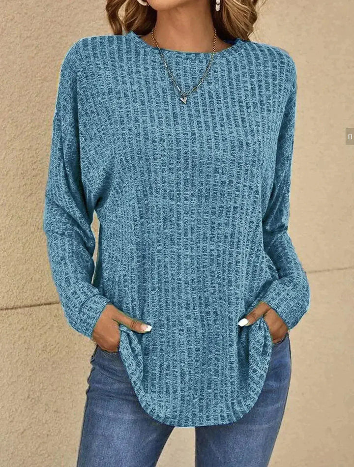 Amiyah - Edler Mix-Pullover Mit Weitem Rundhalsausschnitt