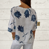 Marlene - Blumendruck Bluse mit V-Ausschnitt