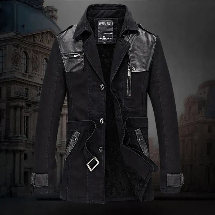 Atlas - Langer trenchcoat mit taillengürtel für herren