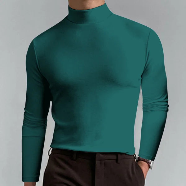 Henry - Slim fit t-shirt mit hoher taille und langen armeln