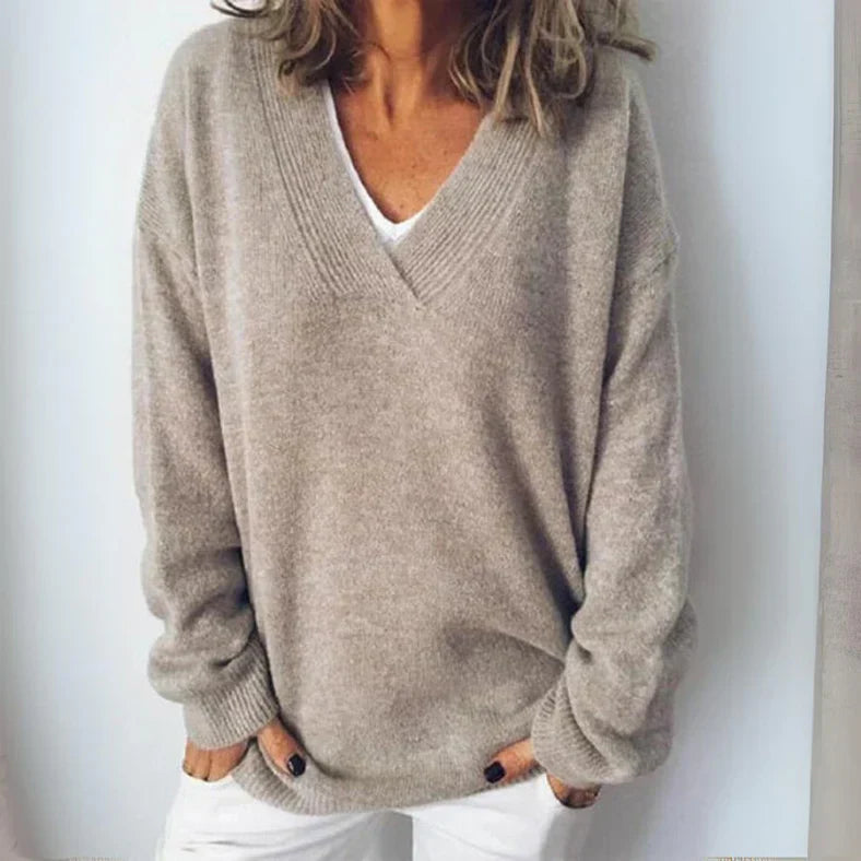 Malaya - Stylischer bequemer pullover mit streifen