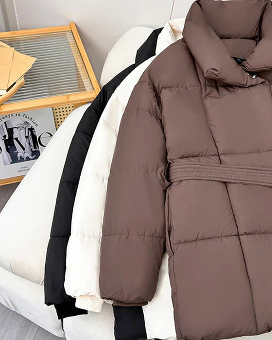 Megan - Steppjacke mit revers in uni