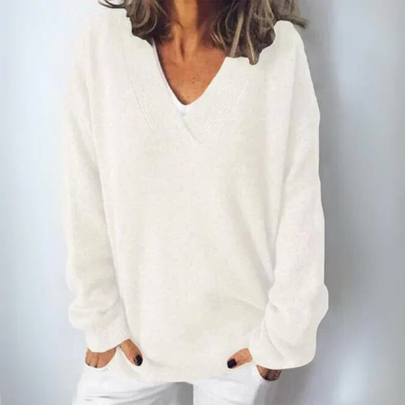Malaya - Stylischer bequemer pullover mit streifen