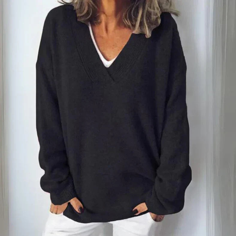 Malaya - Stylischer bequemer pullover mit streifen