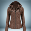 Annalise - Lederjacke mit kapuze