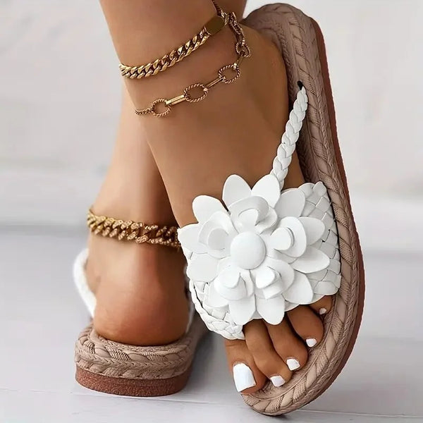 Blossom - Modische flache Damen-Sandalen mit Blumen