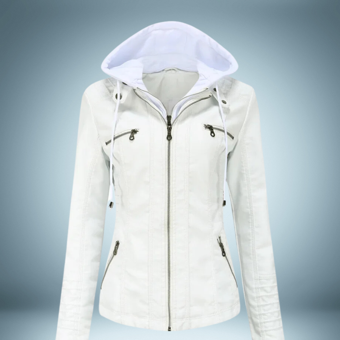 Annalise - Lederjacke mit kapuze