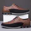 Herren-Lederschuhe mit Brogue-Verzierung und Gummisohle