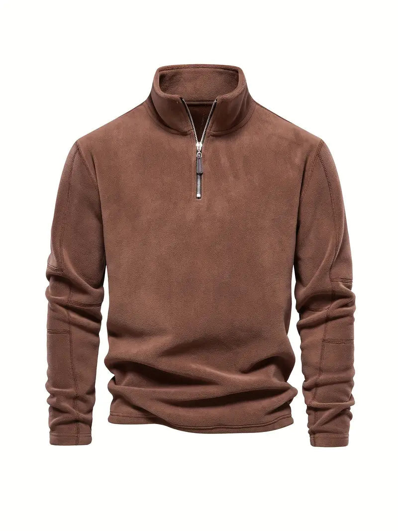 Melvin - Cordpullover mit halbem reißverschluss