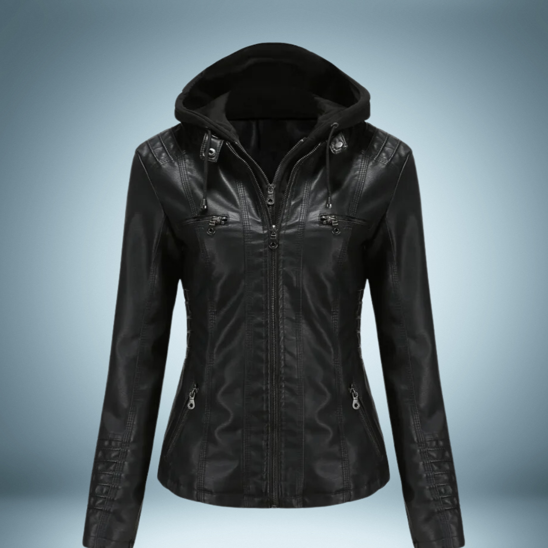 Annalise - Lederjacke mit kapuze