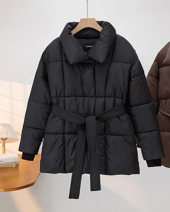 Megan - Steppjacke mit revers in uni