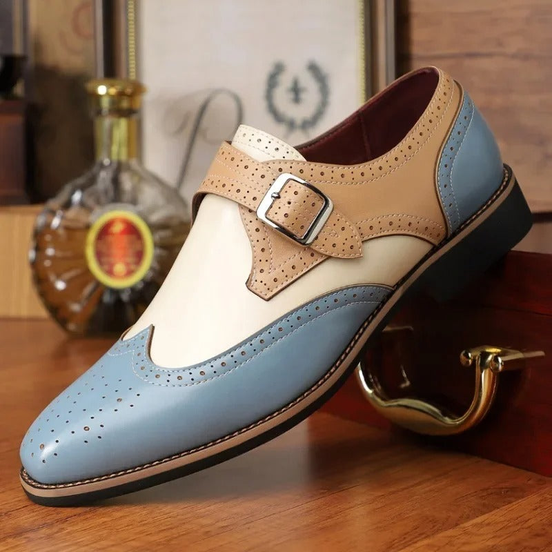 Herren Brogue - Monkstrap-Schuhe aus Leder  Elegantes Schuhwerk