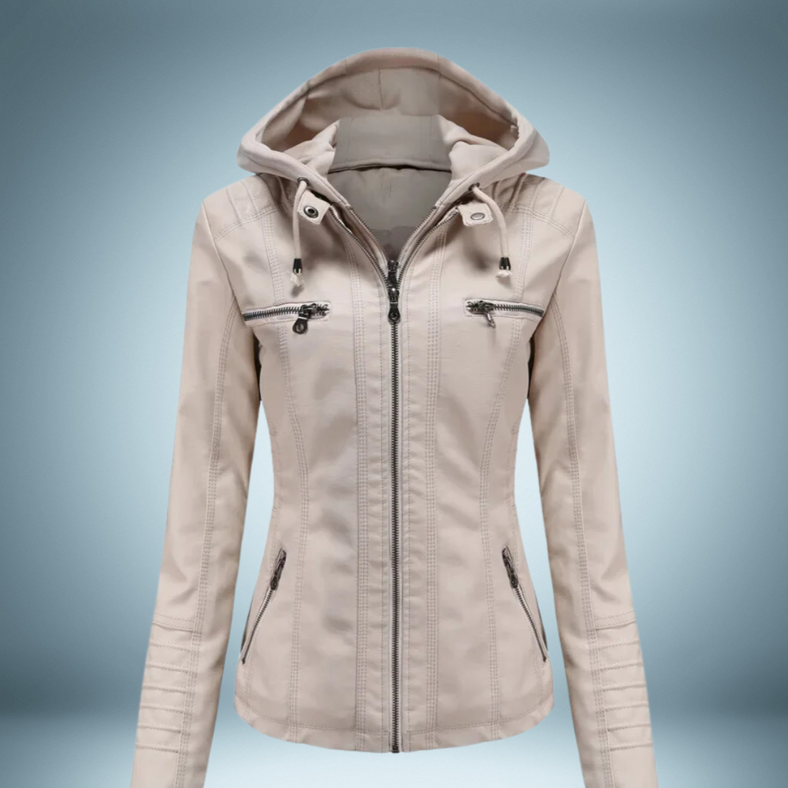 Annalise - Lederjacke mit kapuze