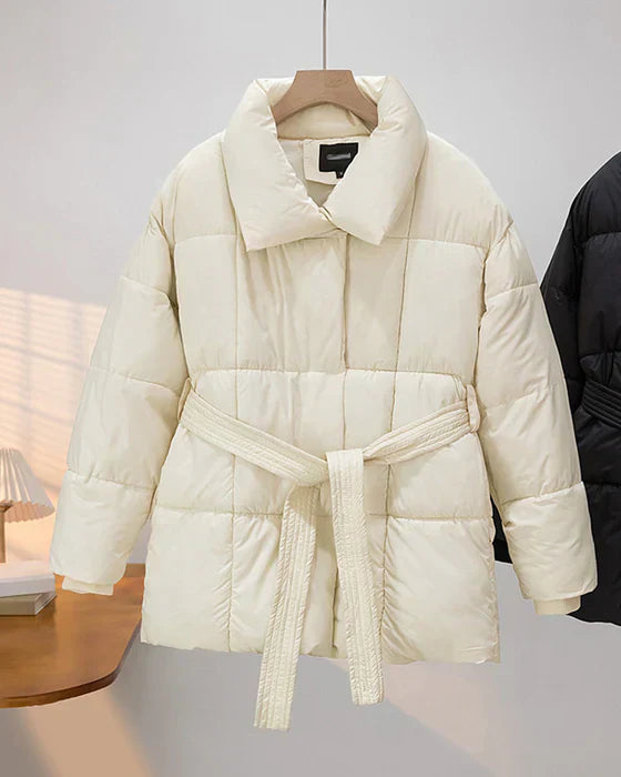 Megan - Steppjacke mit revers in uni